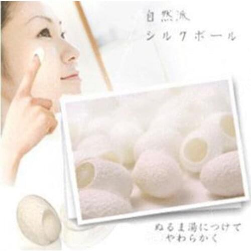 10pcs Fresh Natural Silk Ball Cocoons Facial Cleanser Balls Remove Whitening Healthy Skin Exfoliating Care Scrub Face Massage