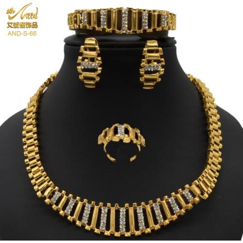Jewelery Set For Woman Earring Necklac Set Luxury Jewelry Chain Brand Necklace And Earrings Ring Sets Design Jewellery Gold
