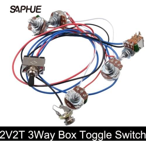 6 Sets Electric Guitar Wiring Harness Kit 2V2T Pot Jack 3 Way Switch for Gibson Les Paul guitar Lp Electric guitar Parts