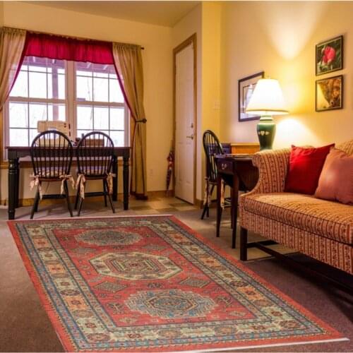 Turkish style classic pattern digital print cotton chenille rug and carpets burgundy living room/bedroom/dining room/Working/mutf