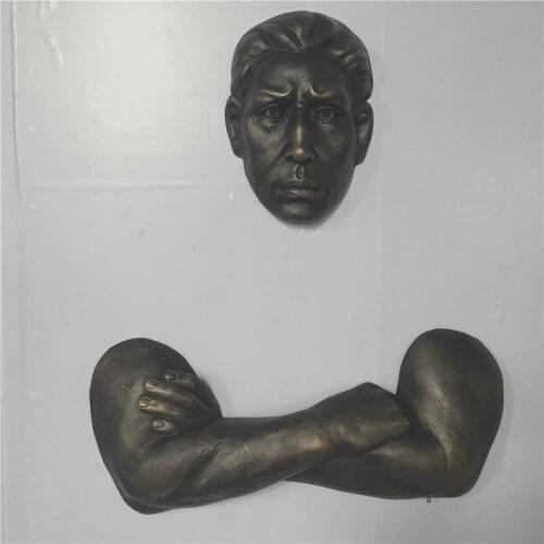 Powerful Emboss Hero Character Sculpture Bar Wall Hanging People Body Status Fancy Muscle Man Figurine Statues Home Handcrafts