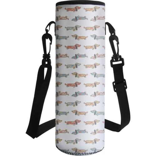 Cartoon Dachshund Dog New Water Cup Bottle Portable Bag Neoprene Bottle Sleeves bolsa termica botella Custom you like Bottle Bag