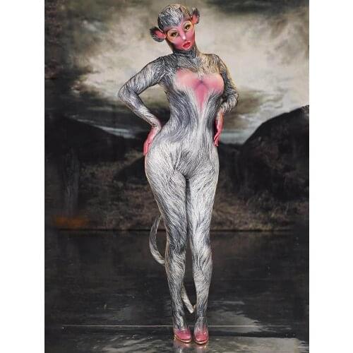 Mouse Cosplay Costume Women Animal Bodysuit Funny Birthday Outfits Rave Festival Party Gogo Dance Clothes Stage Show Costume