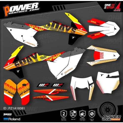 PowerZone Custom Team Graphics Backgrounds Decals Stickers Kit For KTM SX SXF MX 16-18 EXC XCW Enduro 17-19 125 to 500cc 81