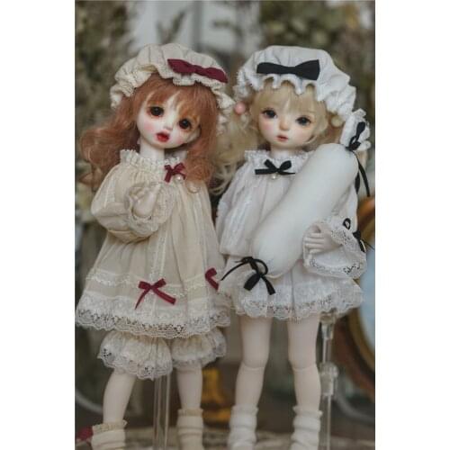 BJD Doll Clothing suitable for with 1/4 1/6 size Lace Bow Casual Pajamas Daily doll Set Accessories