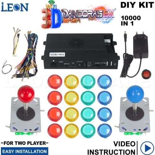 Pandora Box Saga 3d 128g Kit Arcade Original Transparent Sanwa Arcade Buttons Arcade Joystick Zippy Pandora Box 3d Wifi 4018