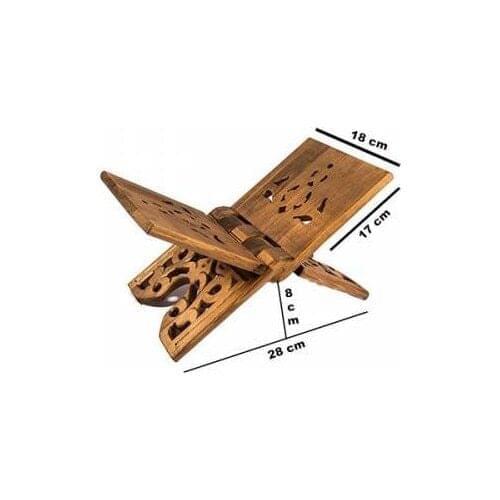 Rahle Bookend Stand Eid Mubarak Wooden Quran Koran Bible Hollow Shelf Book Storage Display Rack Stand Recipe Reading Holder