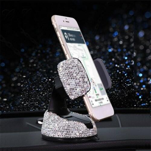 Stand Phone Holder Universal Accessories Car Crystal Dashboard Interior