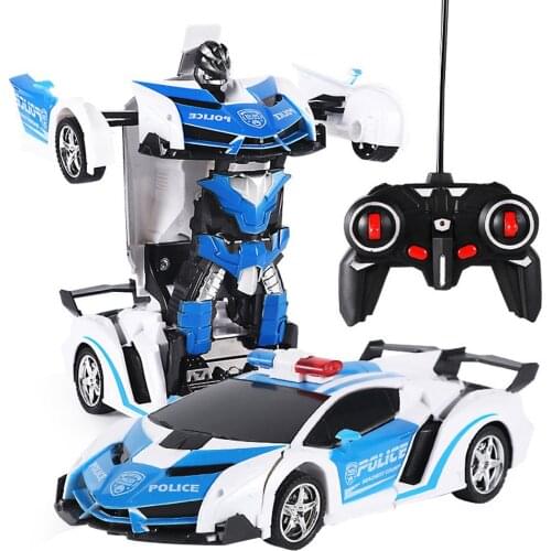 RC Car Transformation Robots Electric Remote Control Car Button Remote Control Deformable Vehicle Robot Toys Gifts For Boys