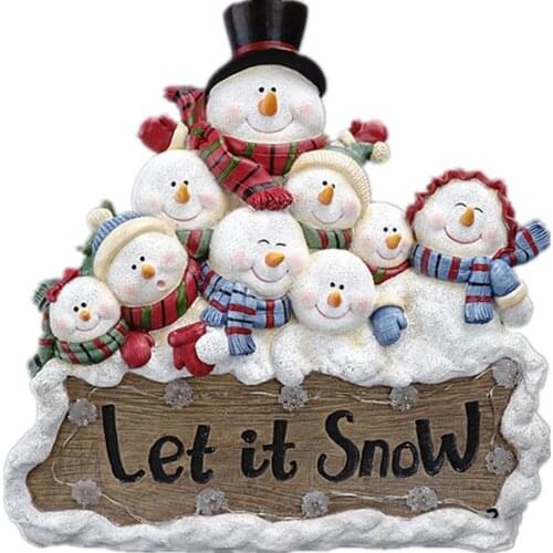 Statues Modern House Living Room Deco Resin Christmas Snowman Sculptures Figurines For Interior Room Ornaments Home Decor Craft