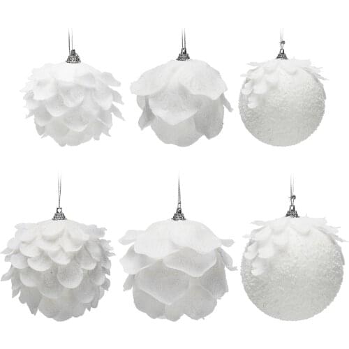 Christmas Ornaments Petal Flashing Foam Ball Holiday Decor DIY Petals Glitter Durable Safe For Pets And Children Pendants