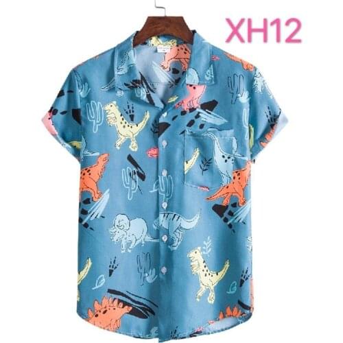 2021 Summer Printed Shirt Men Cotton Casual Breathable Short Sleeve Streetwear Hawaiian Shirts Brand Leisure Camisa Masculina