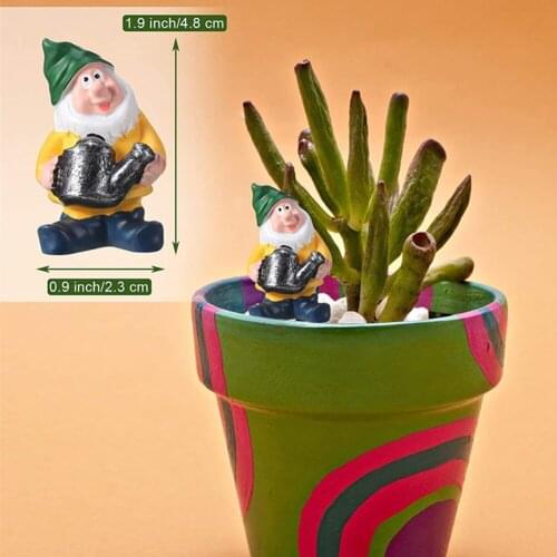 Garden Gnome Statue Decoration Mini Gnome Figurines for Garden Yard Desk Lawn Miniature Fairy Gnome Ornament Garden Accessories