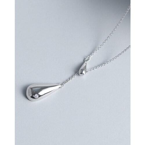 925 Sterling Silver Water Drop Tears Adjustable Pendant Necklace For Women Gift Jewelry Wholesale S-N243