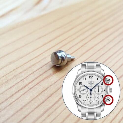 Steel button pusher for Lon gines Master Collection EVIDENZA L2.759.4 automatic watch