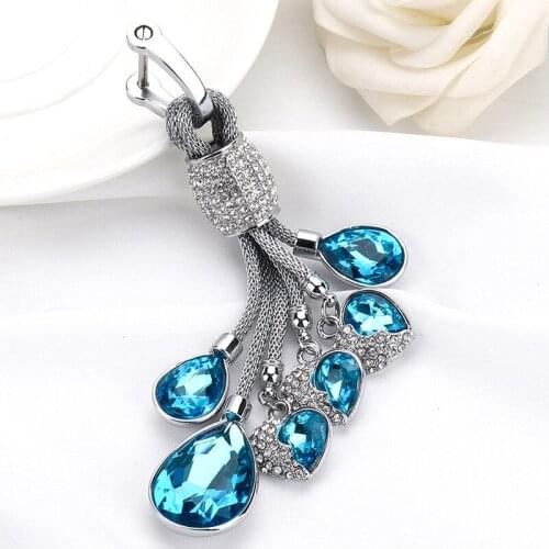 Creative Fashion Car Goddess Heart Crystal Chain Key Chain Buckle Bag Pendant Key Case Cover Car Key Case