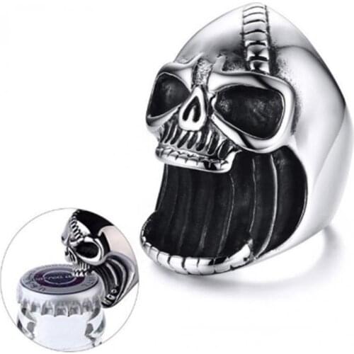 Classic Creative Multifunctional Bottle Opener Skull Rinsg Gothic Rock Party Rinsg Jewelry