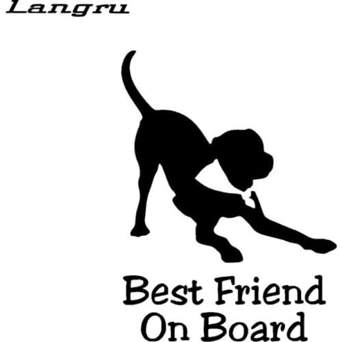 Langru 11.1*15cm Personality Best Friend Dog Baby On Board Vinyl Sticker Car Decals Accessories Jdm