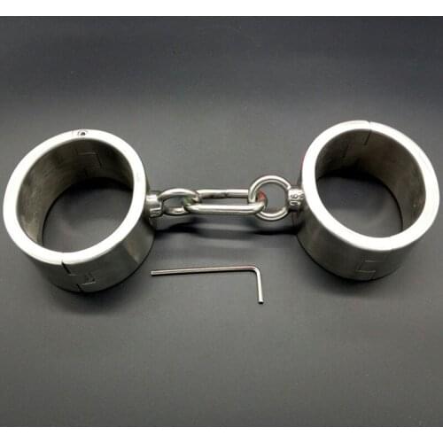 Stainless Steel Lockable Leg Ankle Cuffs BDSM Bondage Adult Games Footcuffs Slave Restraints Torture Sex Toys For Woman Men