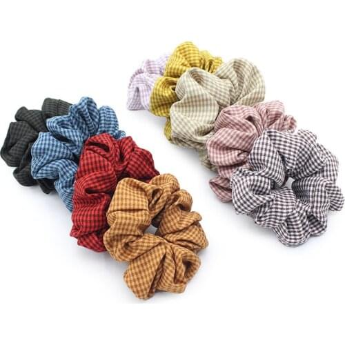 New Arrial Vintage Stripes Black & White Check Ponytail Holder Scrunchies Ring Elastic Hair Tie Women & Girl Hair Accessoires