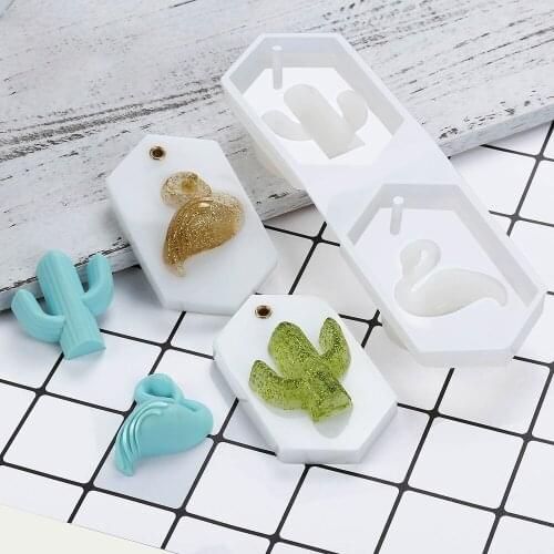 Animal Cactus Resin Silicone Mold Pendant Mold Pressed Flower Epoxy UV Casting Mould For DIY Resin Jewelry Making Accessories