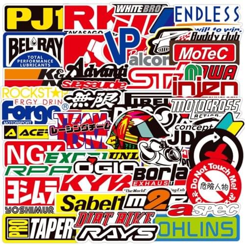 10/30/50Pcs JDM Racing Car Modification Graffiti Waterproof Stickers Motorcycle Bicycle Helmet Motor Laptop Sticker Kid Toys