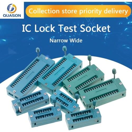10pcs IC lock seat Test Universal zif socket 14 16 18 20 24 28 40 Pins narrow wide