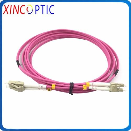 10Pcs/Lot,10Meter,MM(OM4),DX,3.0mm,LSZH Pink Jacket,1/2/3/5/8/10M LC-LCUPC Fiber Optic ZipCord Patch Cord Cable