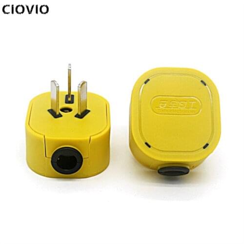 CIOVIO 10PCS Yellow three-pole explosion-proof rubberized flame retardant and anti-voltage power plug and socket conversion plug
