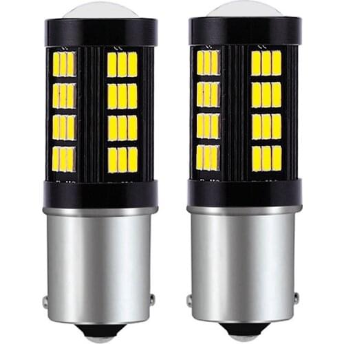 2PCS 1156 BA15s P21W 1200LM Super Bright LED Car Turn Signal Brake Light Tail Lamp Auto Rear Reverse Bulb White Red Yellow Amber