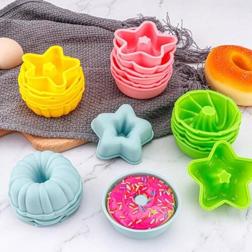 6PCS Muffin Cake Mold Silicone Professional Soft Egg Tart Molds Pudding Mold For Home DIY Baking Mould Kitchen Tools