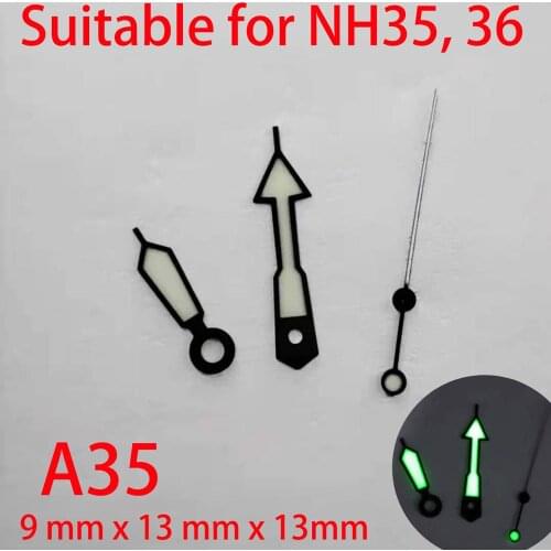 A35 suitable for NH35 watch pointers, watch accessories hand green/blue super luminous watch custom accessories NH36