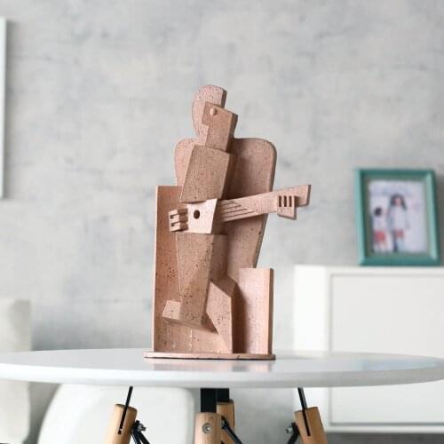 Accordion Player Creative Home Decoration Sandstone Texture Feeling Crafts Abstract Character Sculpture Living Room Furnishings
