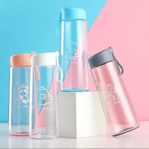 550ML Water Bottle Printed Portable Outdoor Sports Safety AS Plastic Drinking Cup Students Children Birth Gift Use Cute Style