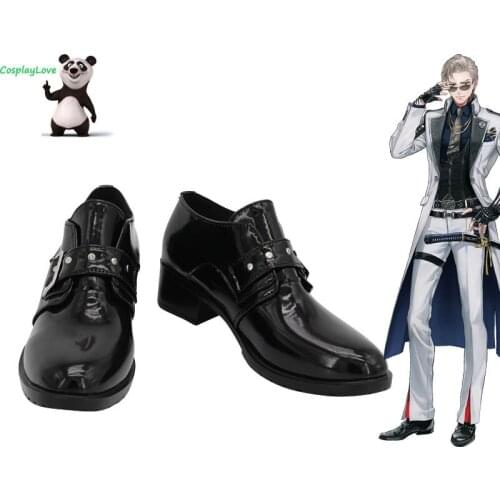 CosplayLove Touken Ranbu Online Sanchoumou Black Shoes Cosplay Long Boots Leather Custom Made
