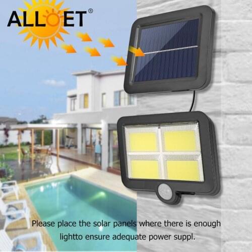 COB 128LED Solar Power Motion Sensor Wall Light Solar Light Waterproof Outdoor Garden Street Lamp Outdoor Lighting