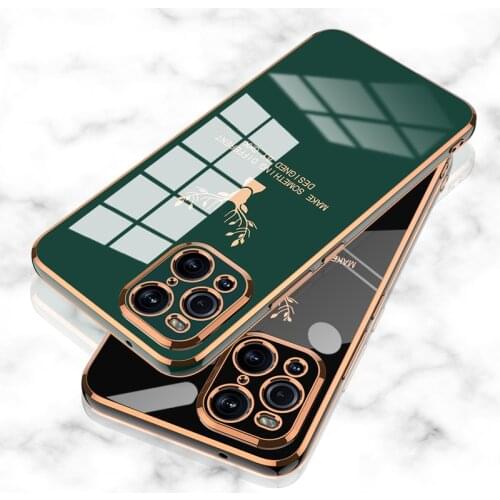 For OPPO Find X3 Pro Case Plating Soft TPU Cover Luxury Camera Protection Silicone Shockproof Cover For OPPO Find X3 5G