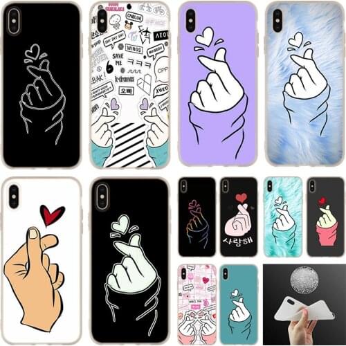 K pop Love on the finger kpop Soft Silicone Case For iPhone 12 11 Pro 7 8 Plus XR XS Max 5 5S SE 6 6s Funda Mini