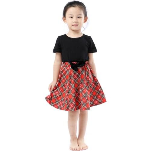 Kaiya Angel Christmas Cute Baby Girls Clothing Sets Tops Red Plaid Girls Cotton Kids Clothes Set 2 pcs Suit Factory Wholesale