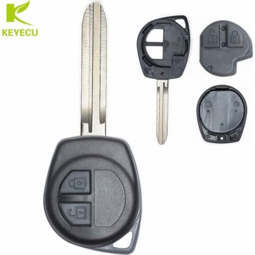 KEYECU Replacement 2 Button Remote Key Shell Case Fob With New Rubber Button Pad For Suzuki