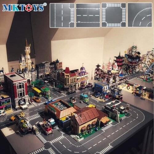 MKTOYS Bricks Baseplate 32*32 Dots Classic Blocks Base Plate Build Plate Creator Racing City Road Street Constructor Plate Gifts