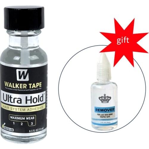 1 Bottle 0.5oz Walker Ultra Hold Adhesive Glue With 1 Bottle 1oz Remover For Lace Wig Glue
