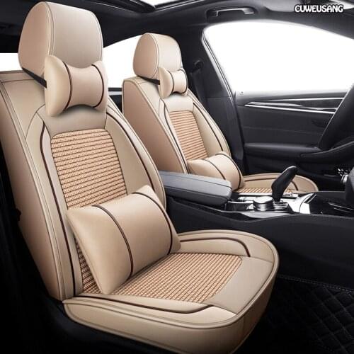 CUWEUSANG leather car seat covers For jaguar xf f pace f-pace xj xe f-type xk e-pace car protector seats
