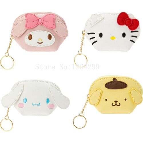 Cute Small Coin Purse Keychain Wallet Women Cartoon Anime Leather Coin Holder Pouch Key Wallets Organizer Mini Kawaii Money Bag
