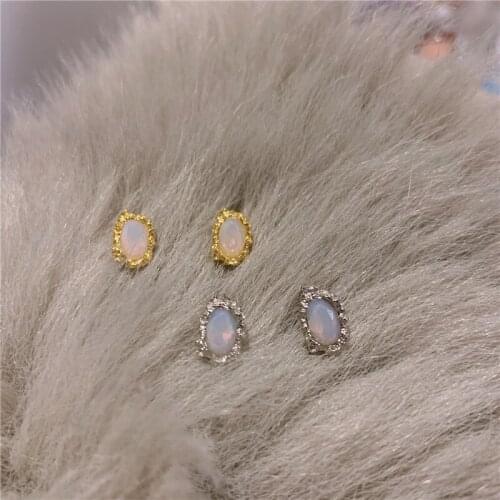 Miuoxion Retro Tin Foil Shape Inlaid Agate Earrings Personality Jewelry For Women Feature Namour Charm Gift All Seasons