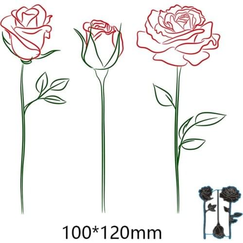 MT Craft 3pcs Rose Flowers Metal Cutting Dies Stencils Scrapbooking Photo Album Decorative Embossing Paper Card Making Crafts