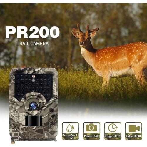 Outdoor Hunting Camera 16MP Wild Detector Trail Camera HD IP54 Waterproof Monitoring Night Vision Hunting Equipment