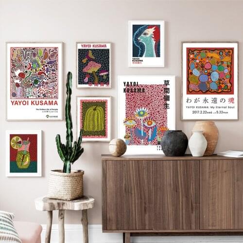 Wall Art Canvas Painting Yayoi Kusama Colorful Abstract Flower Pumpkin Nordic Posters And Prints Wall Pictures For Living Room