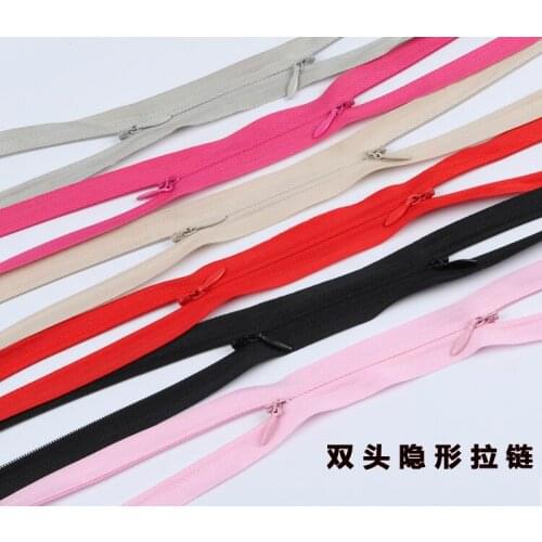 20pcs breastfeeding clothes double-headed invisible zipper 55cm long dress breastfeeding summer outing feeding milk dark zipper