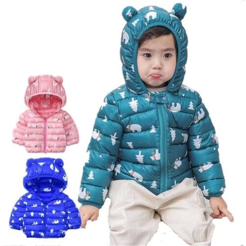 2020 Autumn Winter Baby Girls Jackets For Boys Warm Hooded Coat Newborn Kids Clothes Children Christmas Outerwear Coats 2-6Y